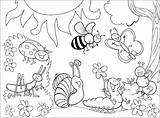 Coloring Insects Children Printable Bees Ants sketch template