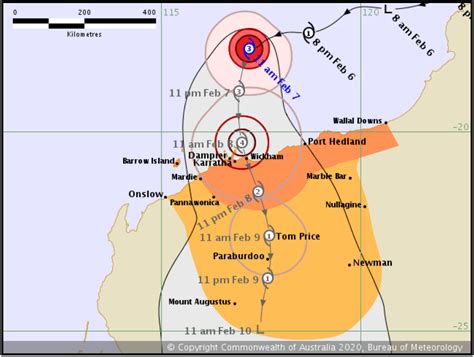 Cyclone Damien Track Map 13 Ses Hedland