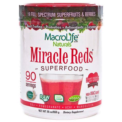 Macrolife Naturals Miracle Reds Superfood Powder 19 Antioxidant Rich