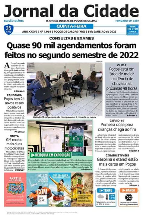 Jornal Da Cidade 05 De Janeiro De 2023 Jornal Da Cidade Notícias De Poços De Caldas E Região