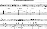 Guitar Tab and sheet music for Silver Threads And Golden Needles