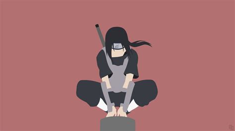 Download Minimal Naruto Artwork Itachi Uchiha Wallpaper 2048x1152 Dual Wide Widescreen