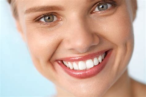 Beautiful Smile Smiling Woman With White Teeth Beauty Portrait Stock