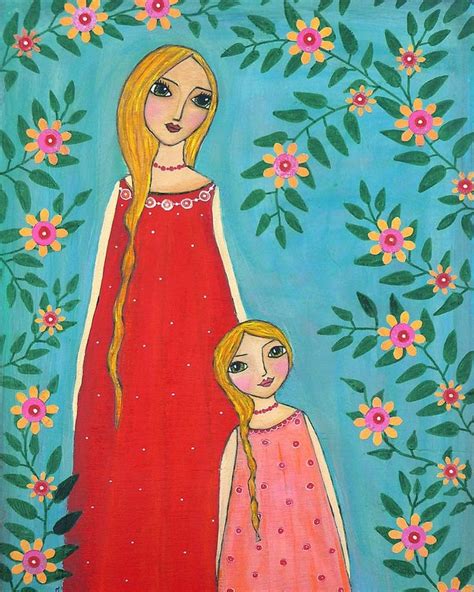 Mother And Daughter Art Print Large Poster Print Etsy Mother Art