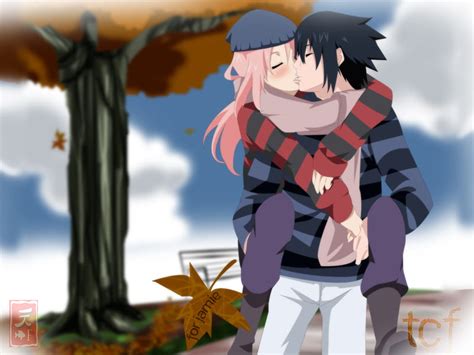 Colors Of Autumn Sakura Autumn Anime Sasuke Love Kiss Hd