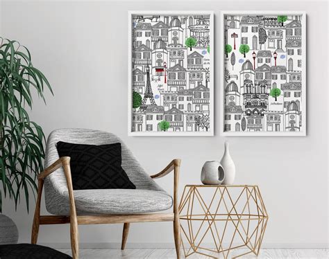 Office Wall Hangings Gallery Wall Set Of 2 Livingroom Decor Etsy
