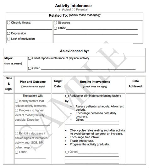 Nursing Care Plan Templates 16 Free Word Excel Pdf Documents Download