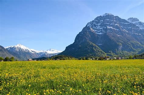 Hd Wallpaper Hiking Alpine Landscape Switzerland Tourism Glarus