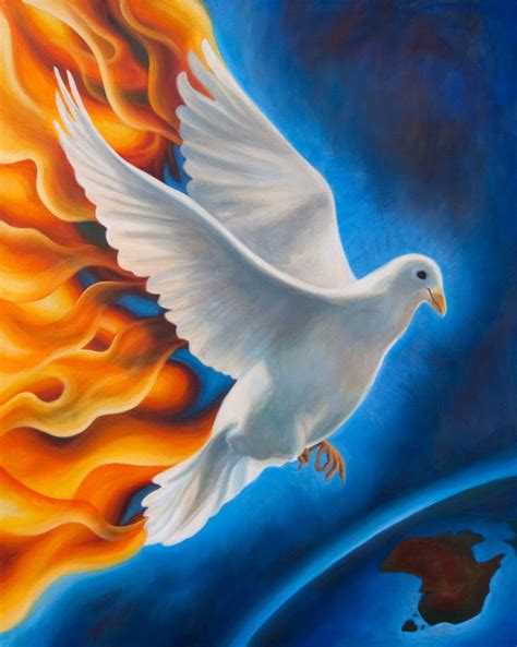 Holy Spirit Fire Image Artwork Holy Spirit Dove Descending In Revival