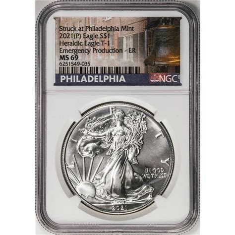2021 P Type 1 1 American Silver Eagle Coin Ngc Ms69 Early Release