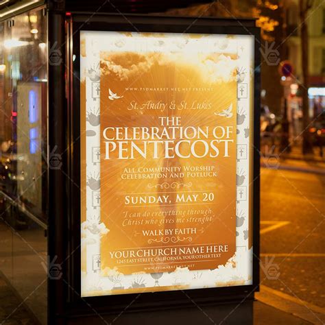 The Celebration Of Pentecost Flyer Psd Psdmarket