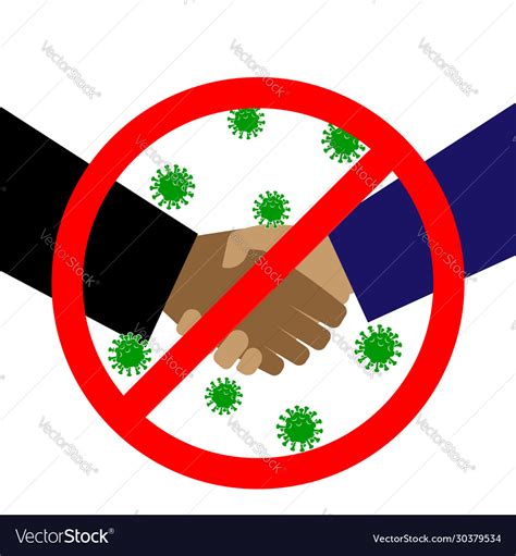 Handshakes Are Prohibited To Protect Against The Vector Image