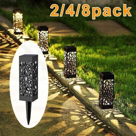 2 Piece Automatic Solar Powered Led Garden Lights Overstock