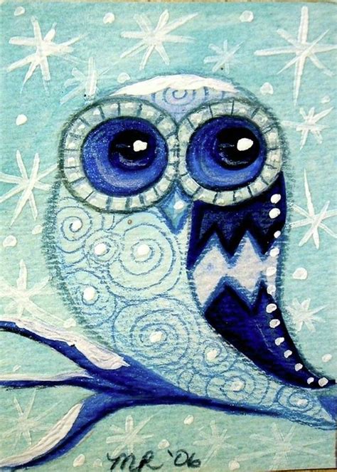 Winter Whimsical Owl Painting By Monica Resinger Fine Art America