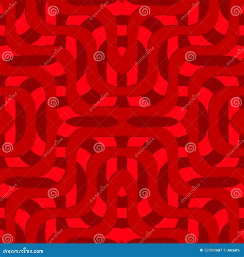 Retro 3d Red Overlapping Waves Stock Vector Illustration Of Geometry