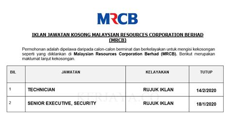 Business summaryprovides conventional and islamic credit rating, research and analysis servicescountry of incorporationmalaysiaownership typepublicly listedestablished in1995primary. Permohonan Jawatan Kosong Malaysian Resources Corporation ...