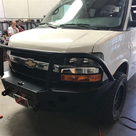 Chevy Van At Aluminess For Install Of Front Bumper Chevy Van Work