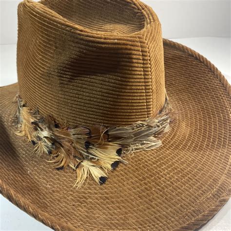 Vintage Resistol Mens Cowboy Hat Ranchman Tan Corduro Gem