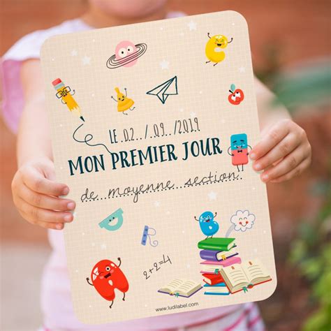 Une mini affiche à imprimer pour le premier jour d école Ludilabel