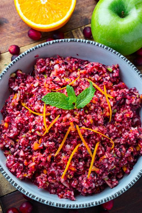 Add the cranberries, sugar and walnuts and cook over . Cranberry Relish | Recipe | Cranberry relish, Apple salad ...
