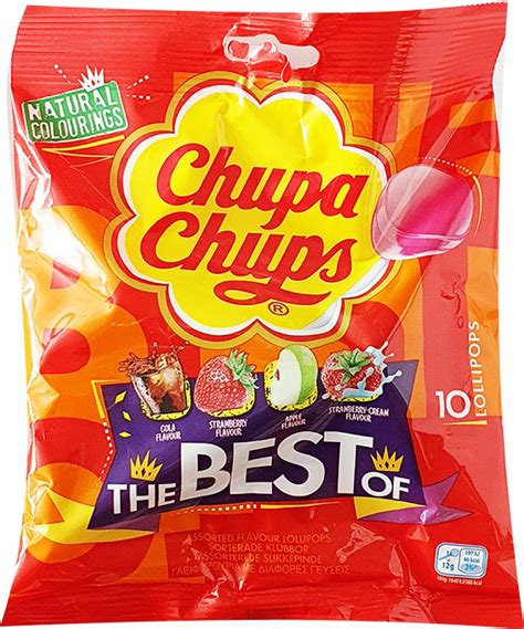 Chupa Chups Best Of Cola Milky Fruit Lollipops 10pcs 120g Supermarketcy