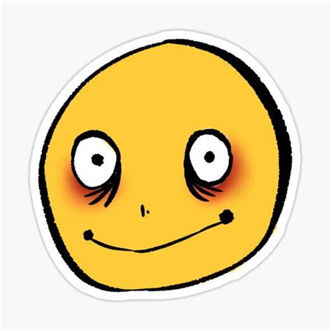 Cursed Smile Emoji Sticker For Sale By Zaryamaiato Redbubble