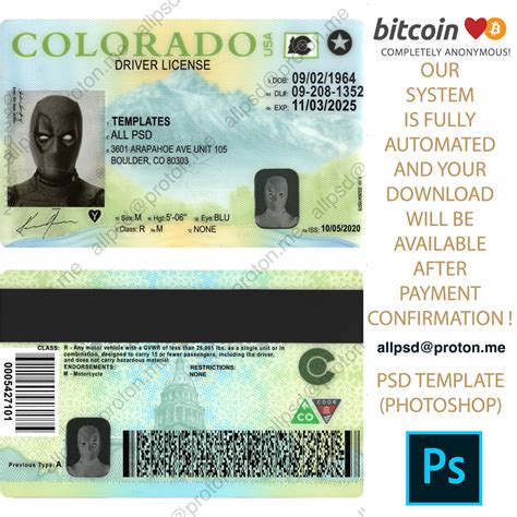 Colorado Driver License Template New All Psd Templates