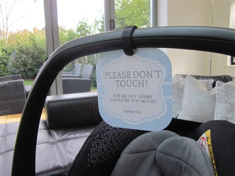 Dont Touch Baby Pram Tag Car Seat Carrier Accessory Germ No Touching