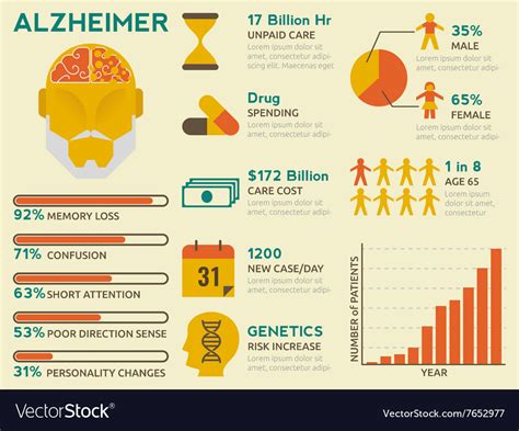 Alzheimer Infographic Royalty Free Vector Image