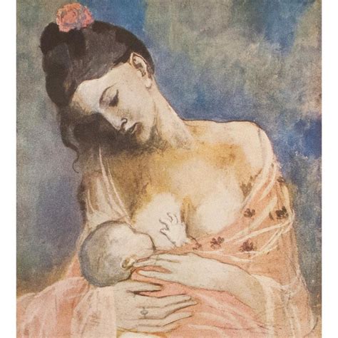 1948 Pablo Picasso Mother And Child Original Period Lithograph