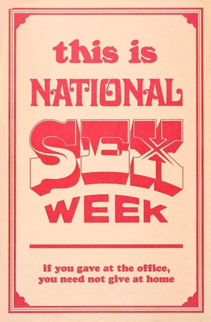 1970s This Is National Sex Week Poster Replica Magnet New Ebay