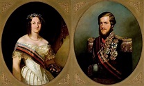 Teresa Cristina e Dom Pedro II. Retratos de François René Moreaux, 1850 ...