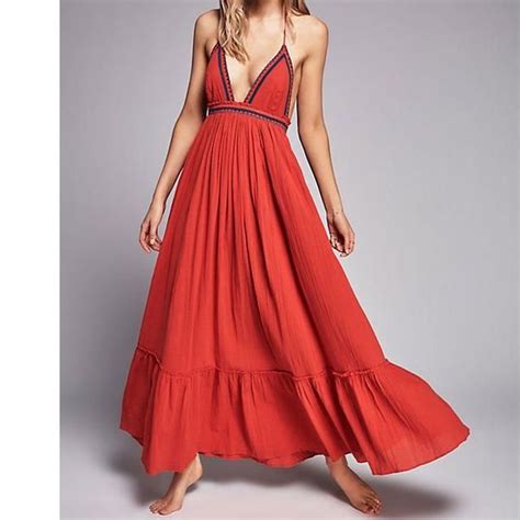 Free Maxi In Red Boho Dress Dresses