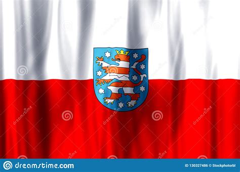 Thuringia Germany Colorful Waving And Closeup Flag Illustration Stock Illustration ...