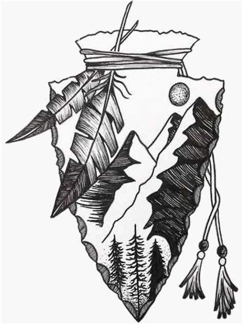 American Indian Arrowhead Projectile Sticker By Bckod223 Native
