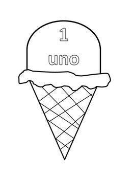 Select the type of ic number. Summer Verano Spanish numbers uno ice cream helado ...