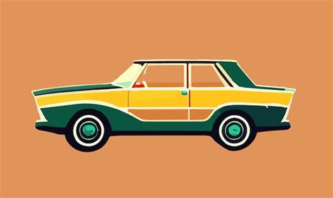 Premium Vector Old Retro Car In Abstract Style Vintage Illustration A