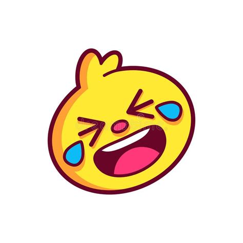 Vector Emoji Cute Rolling On The Floor Laughing Illustration Isolated