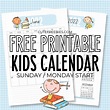 FREE-PRINTABLE-KIDS-CALENDAR-3 - Cute Freebies For You