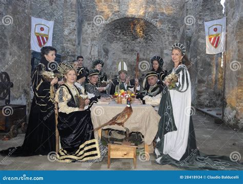 Nobles At Medieval Banquet Editorial Stock Image Image Of Clothing