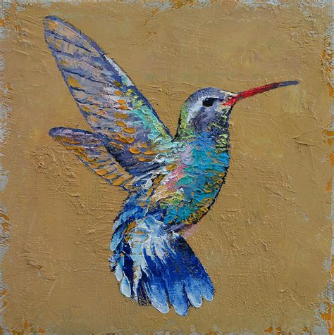 Turquoise Hummingbird Painting By Michael Creese