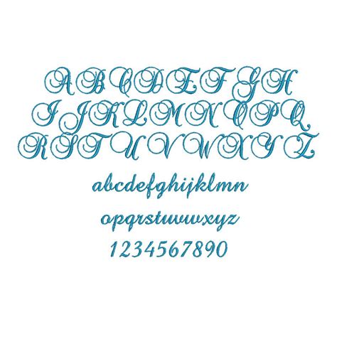Brock Script Large Embroidery Font 3 Size Font Machine Etsy