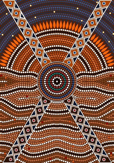 Aboriginal Style Dot Artwork For Concentration Meditation And
