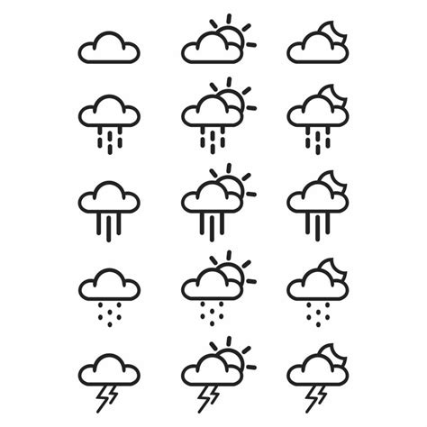 Various Weather Icon Vector Design 14891764 Vector Art At Vecteezy