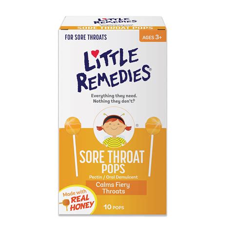 Little Remedies Sore Throat Pops Made With Real Honey 10 Count 10 Count Pack Of 1 Sore