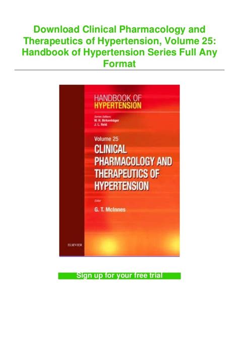 Download Clinical Pharmacology And Therapeutics Of Hypertension Volume