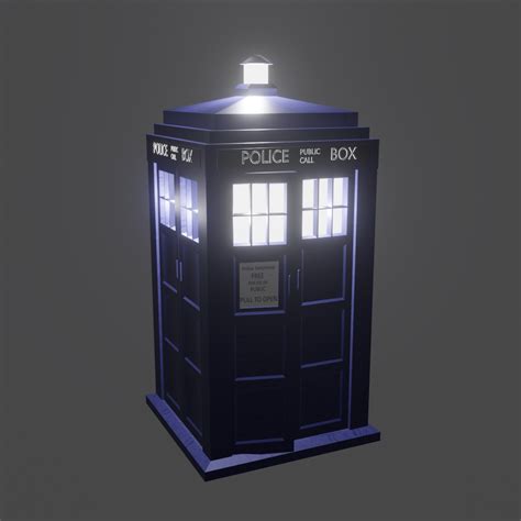 Made A Tardis Model In Blender Then Rendered It With Glowing Effects