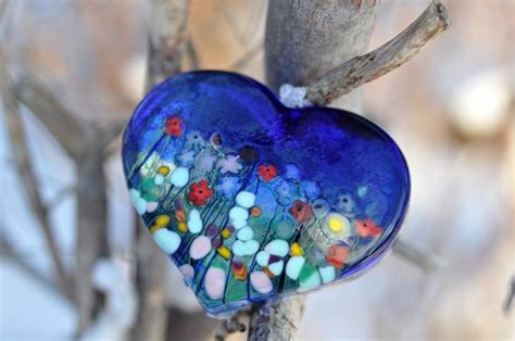 Art Glass Heart By Robert Held Fused Glass Jewelry Fused Glass Hearts Fused Glass Art