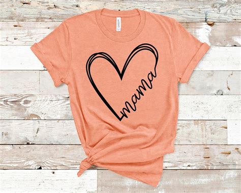 Mama Heart Graphic T Shirt Unisex Fit Mothers Day T Etsy