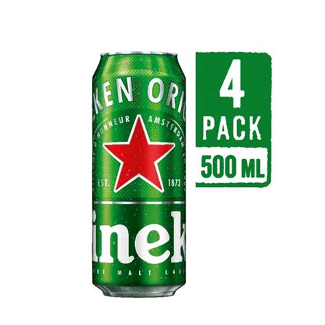 Heineken Beer Can 50cl Pack Of 4 Go Delivery